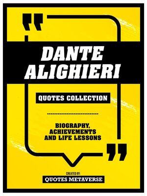 cover image of Dante Alighieri--Quotes Collection